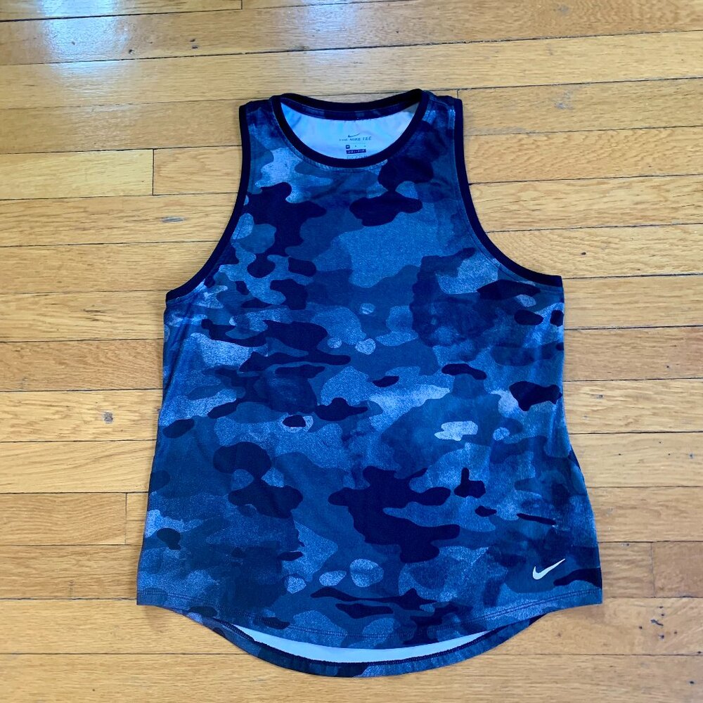 Nike Dry Fit Women’s Camo Tank Top | Black and Gray | M
